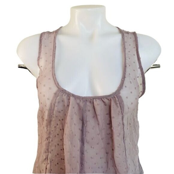 Love on a Hanger Lavender Purple Tank Camisole Mesh Top Size M - Picture 3 of 10